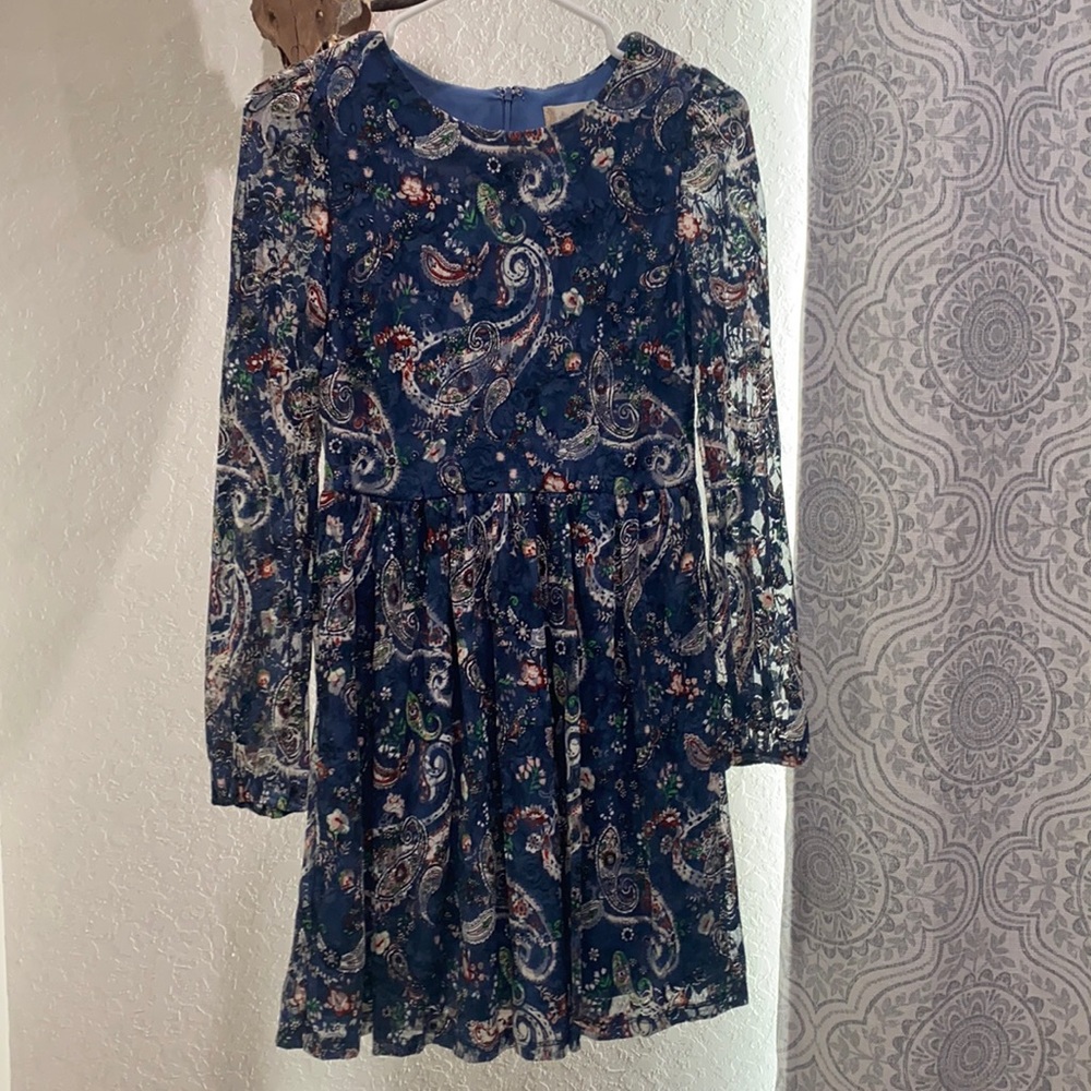 Blue paisley dress